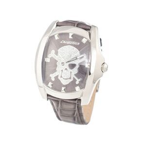 Chronotech Gray Leather Dress Men's Watch